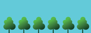 Illustrated trees against a blue solid background