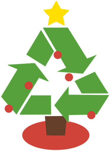 Christmas Tree graphic with recycle symbol