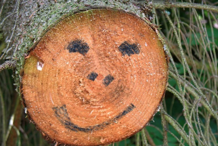 smiley wood face