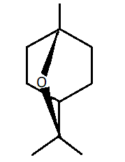 Chemical structure of Eucalyptol.